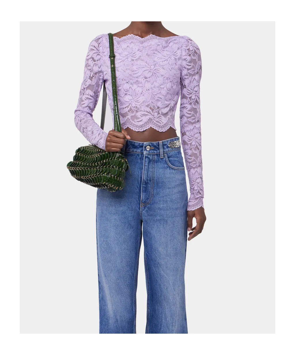 Lace Lavender Crop Top