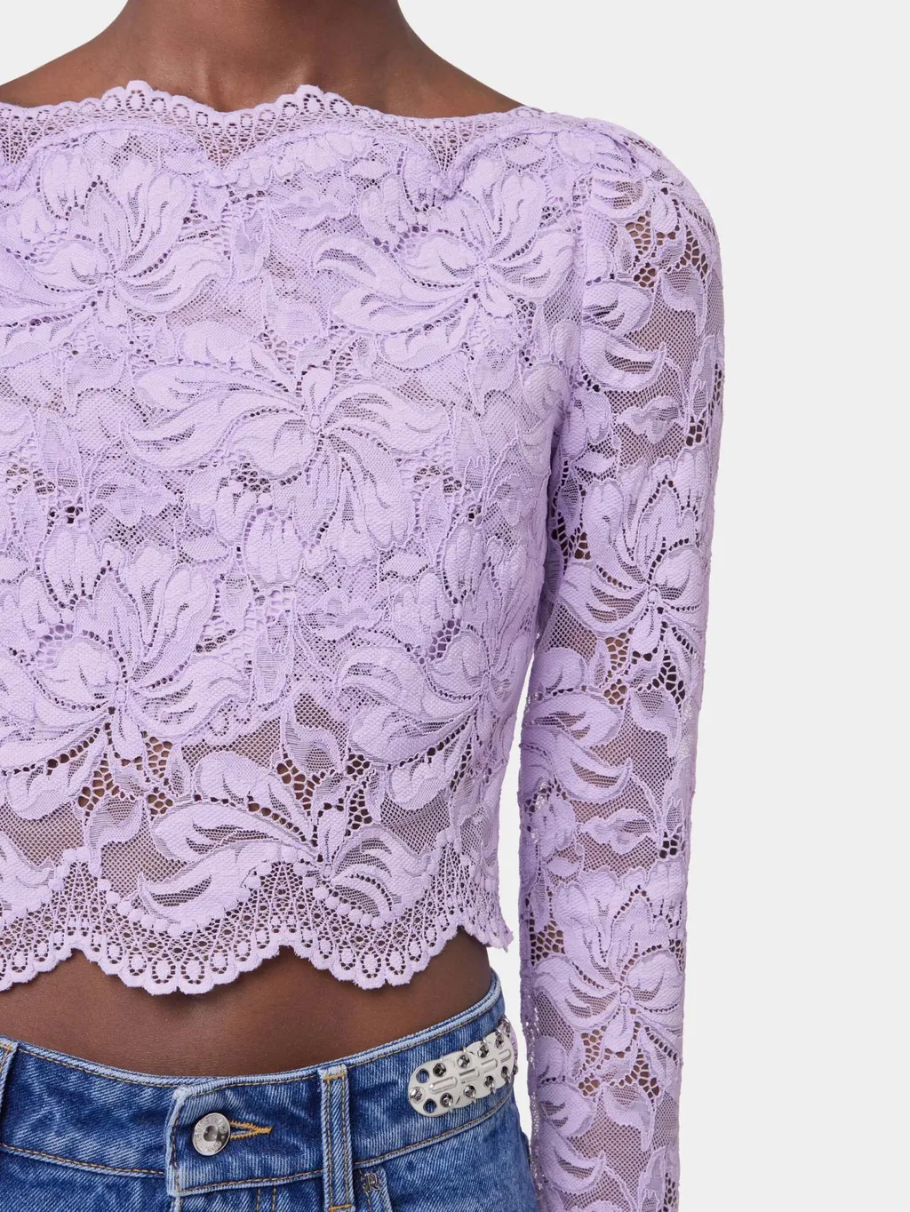 Lace Lavender Crop Top