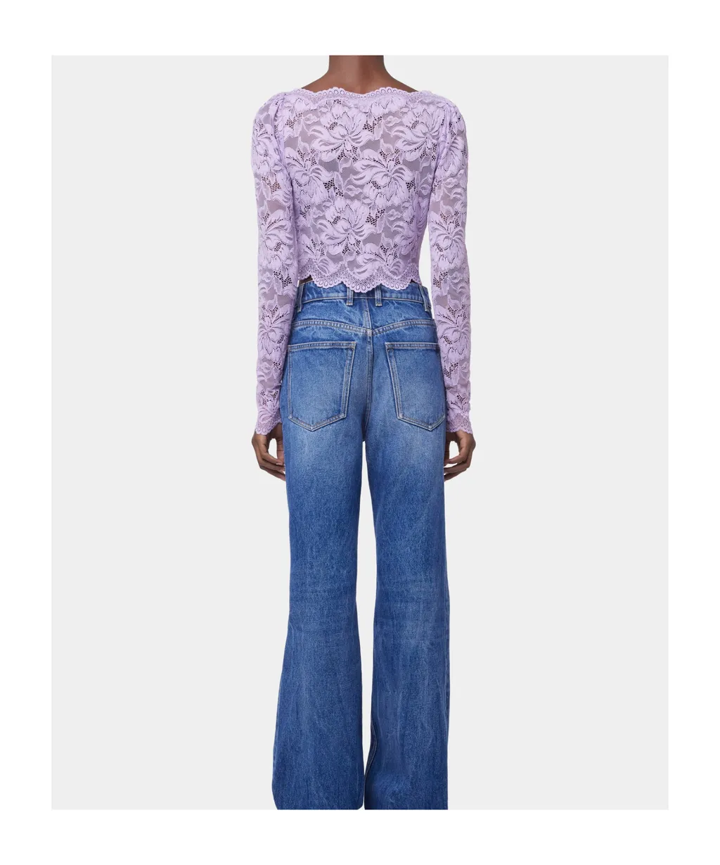 Lace Lavender Crop Top