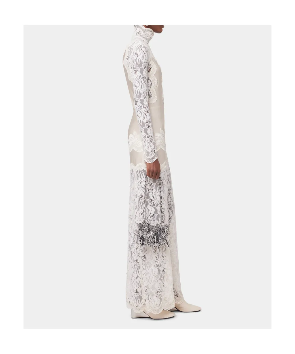 Laced Jersey Long Dress