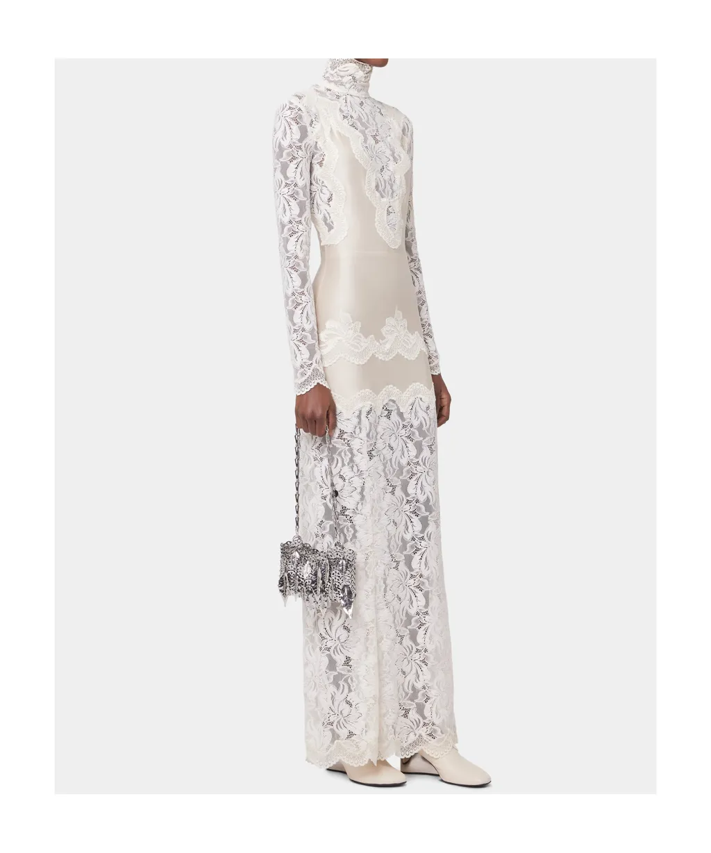 Laced Jersey Long Dress
