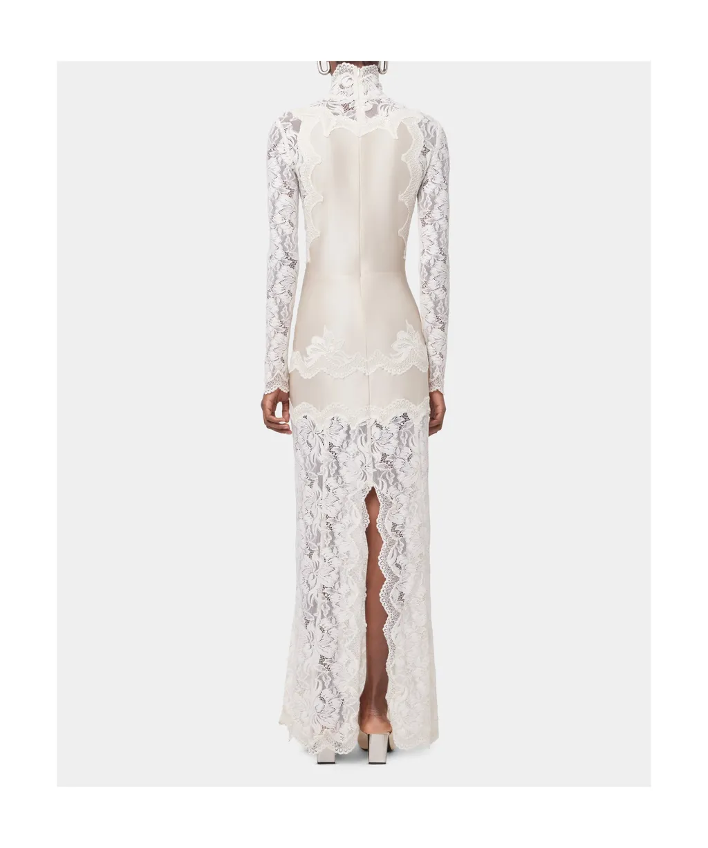 Laced Jersey Long Dress