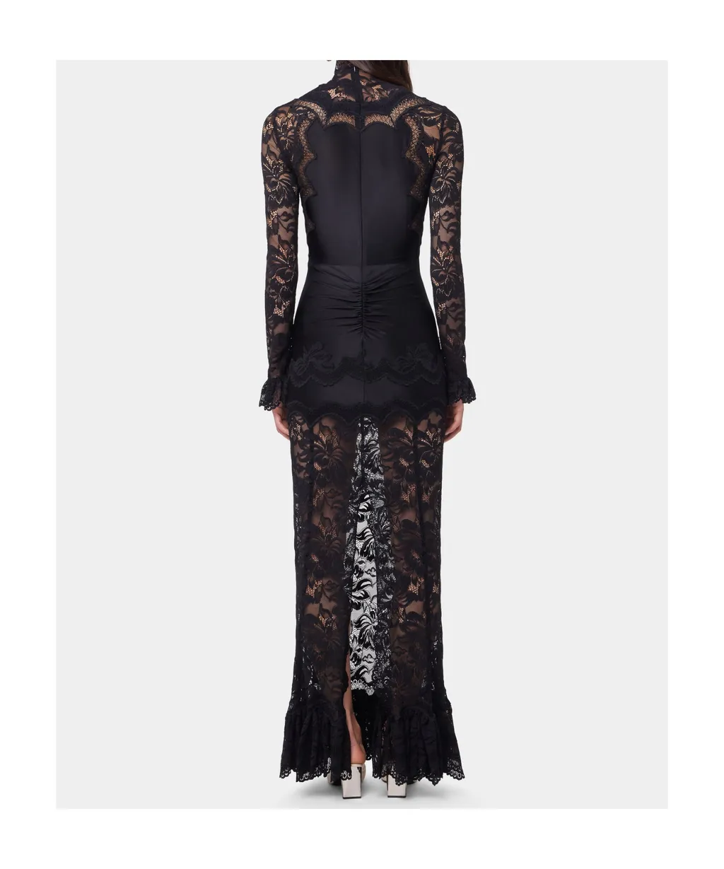 Lace Jersey Long Dress