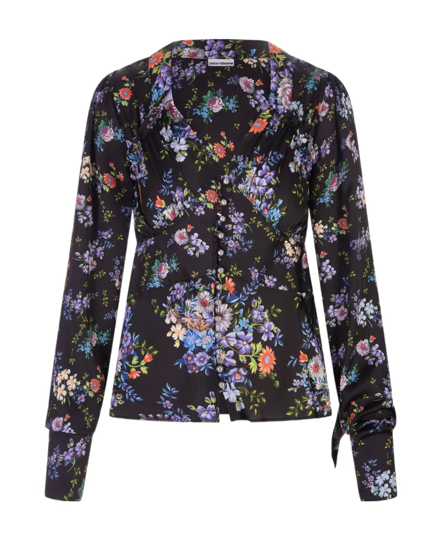 Floral Printed V-Neck Blouse