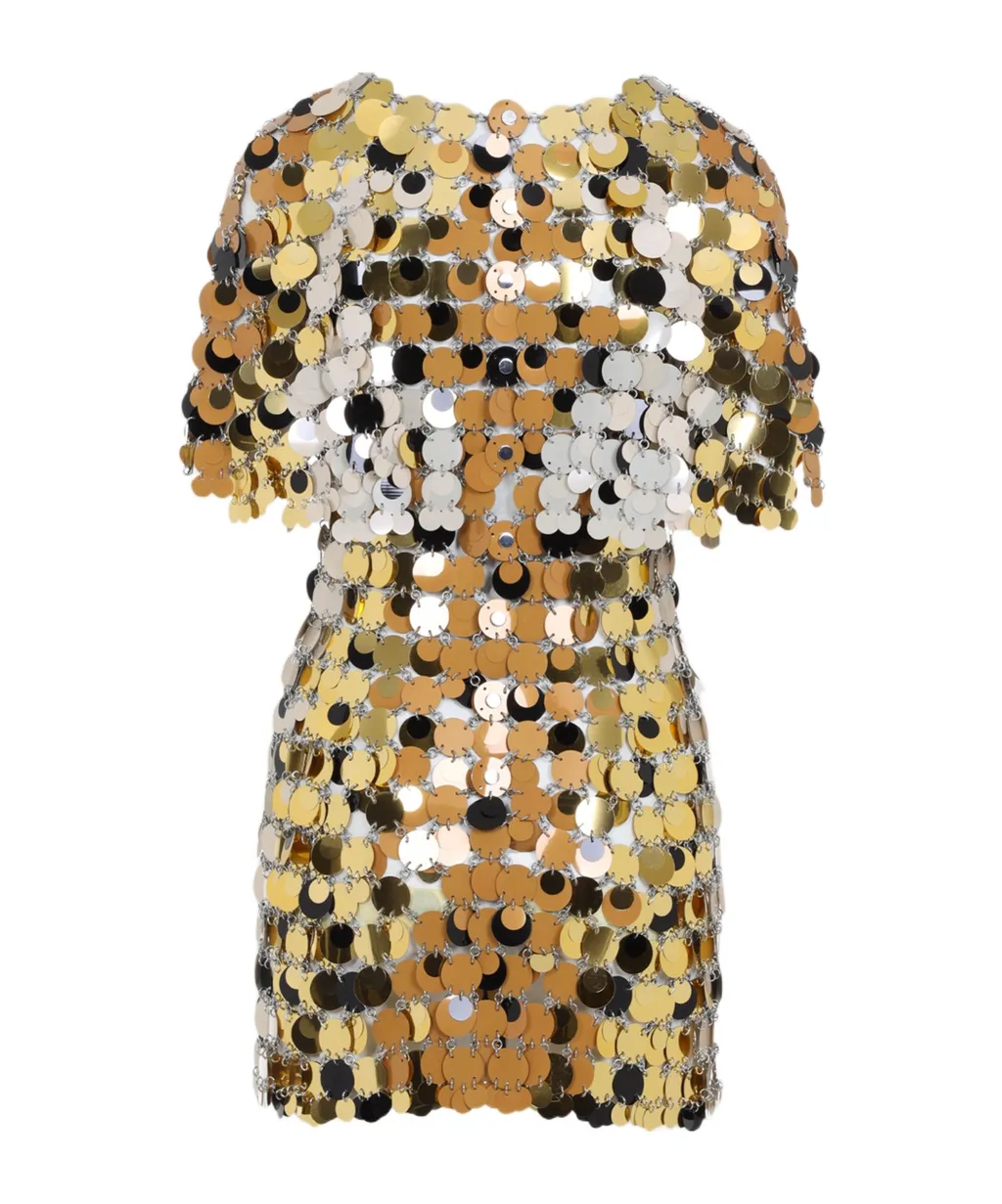 Sequin Embellished Crewneck Dress