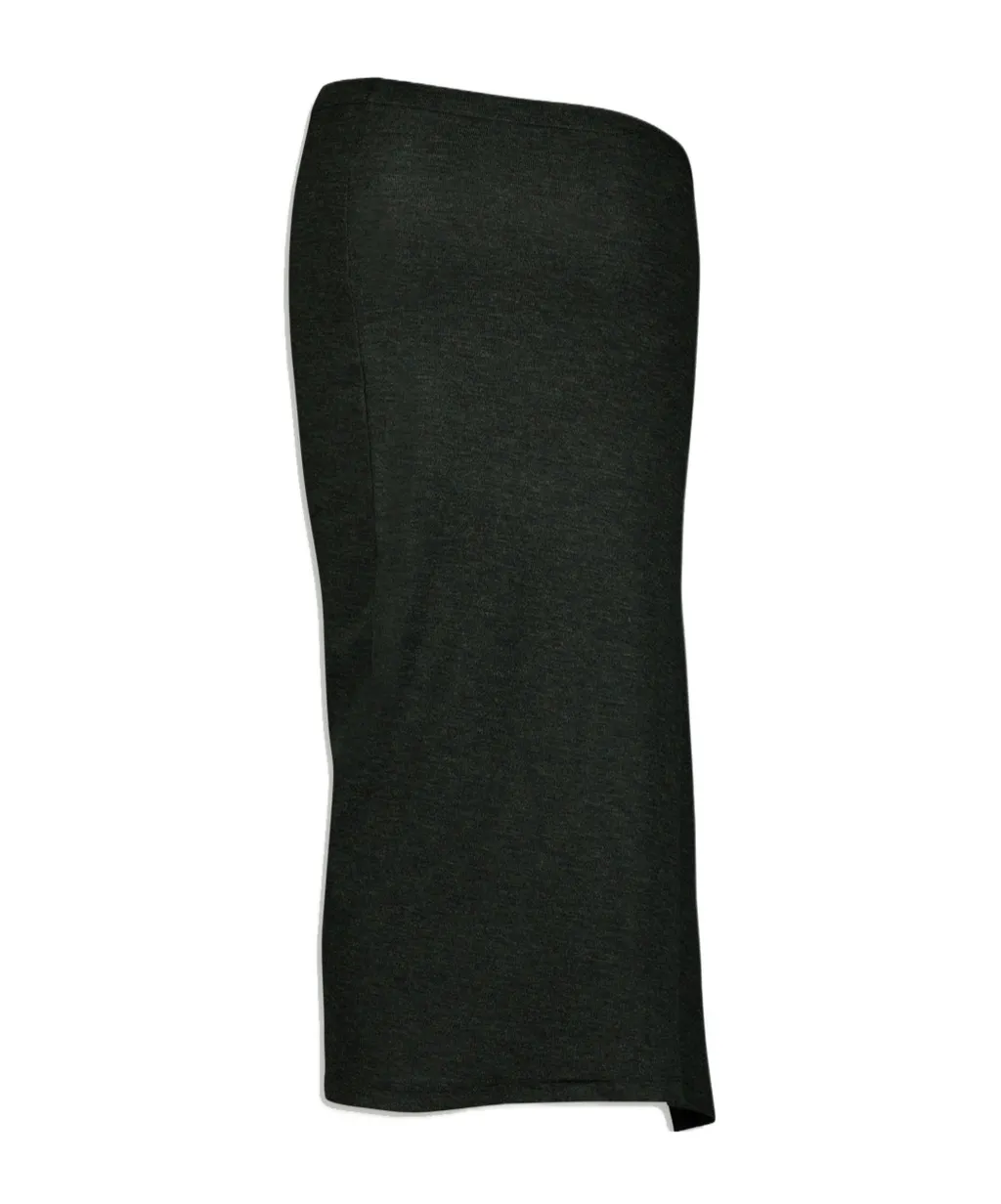 Asymmetric Gathered Midi Skirt