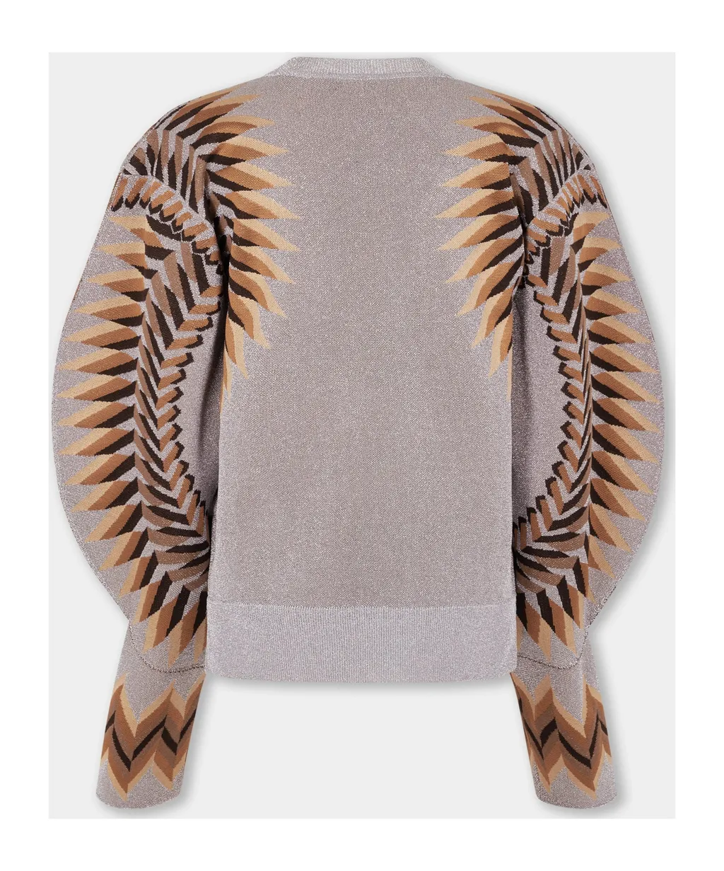 Long-Sleeved Lurex Jacquard Jumper