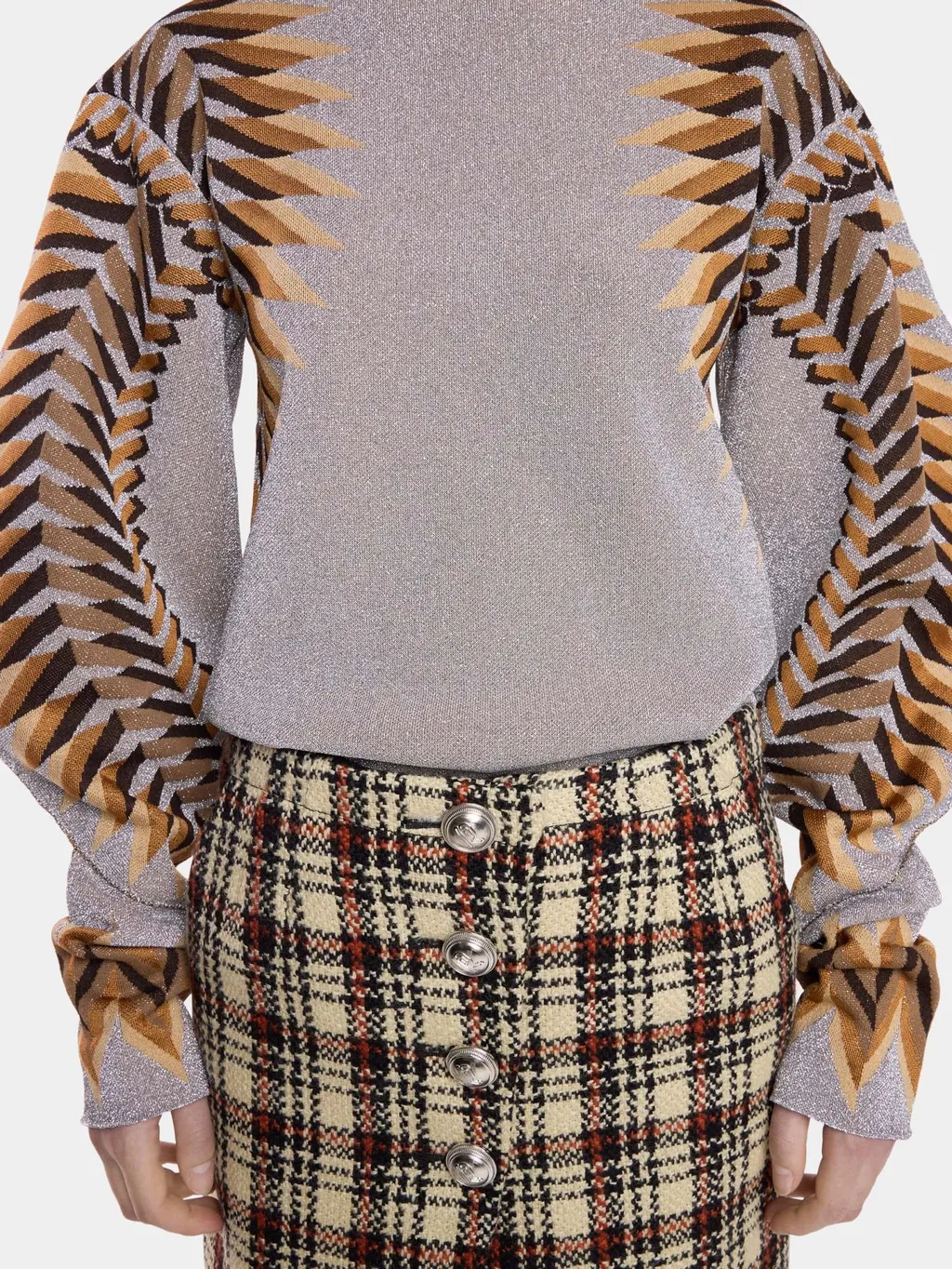 Long-Sleeved Lurex Jacquard Jumper