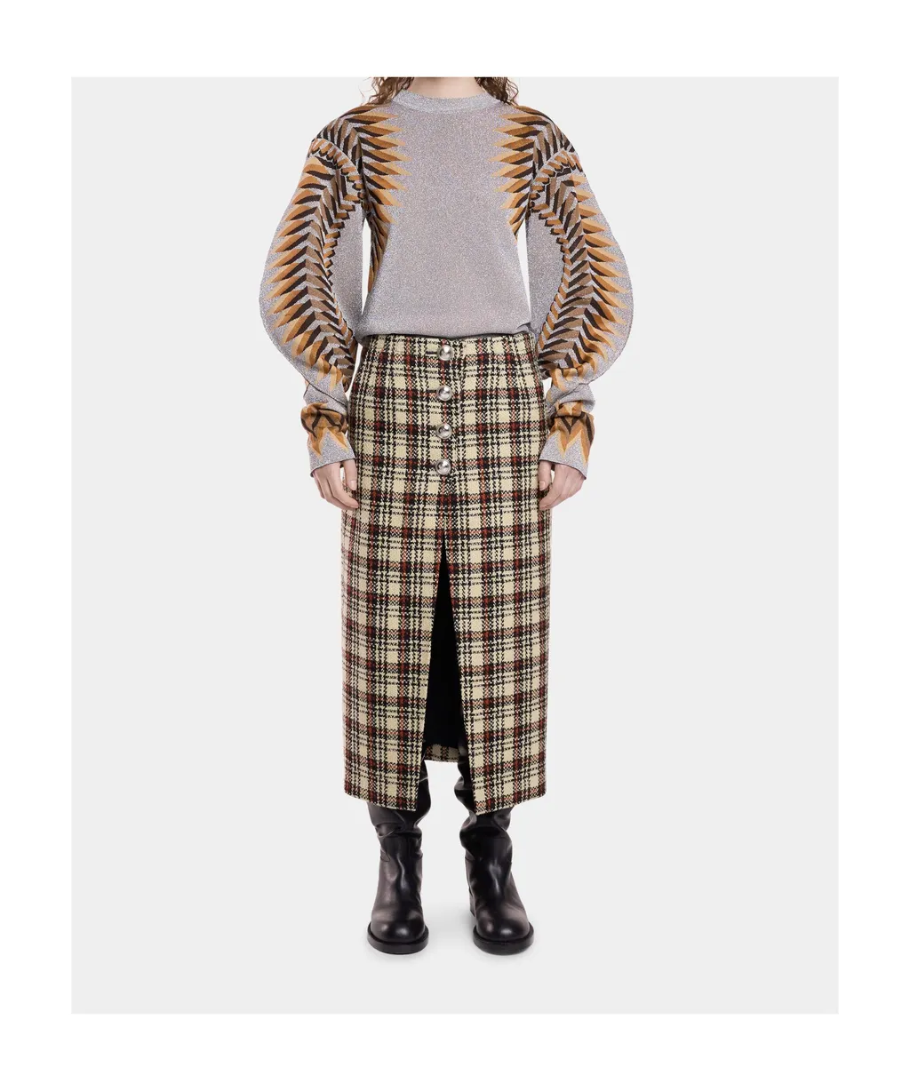 Long-Sleeved Lurex Jacquard Jumper