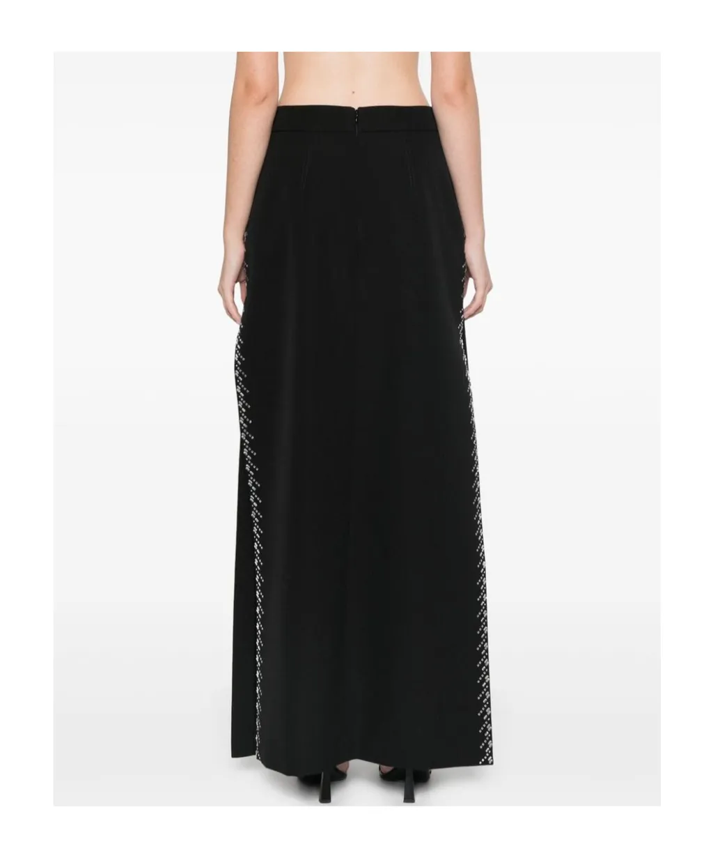 Side Slit Embellished Midi Skirt