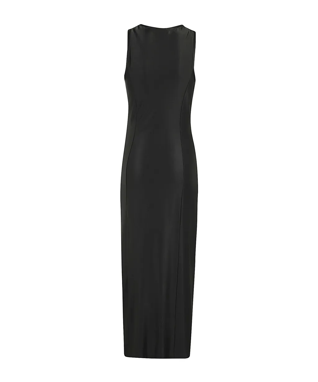 Stud-Detailed Sleeveless Midi Dress