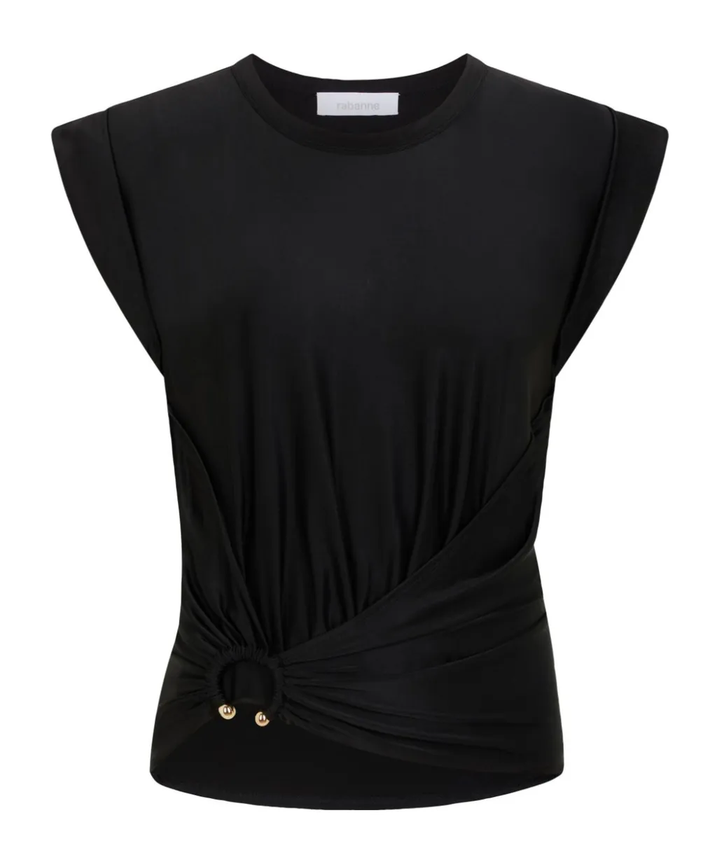 Asymmetric Gathered-Detail Blouse