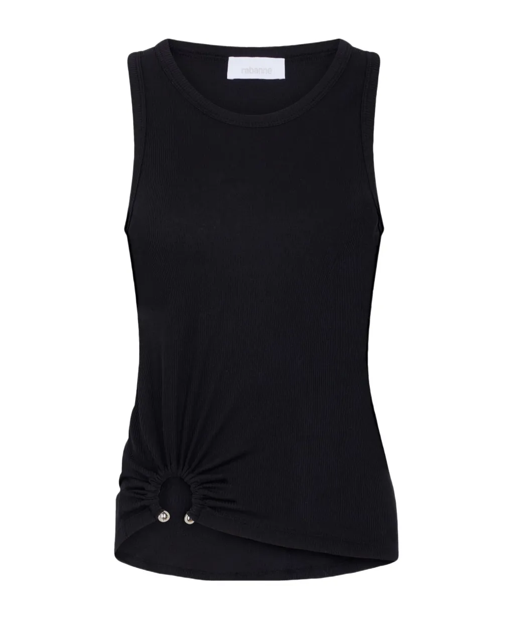 Gathered Detailed Crewneck Tank Top
