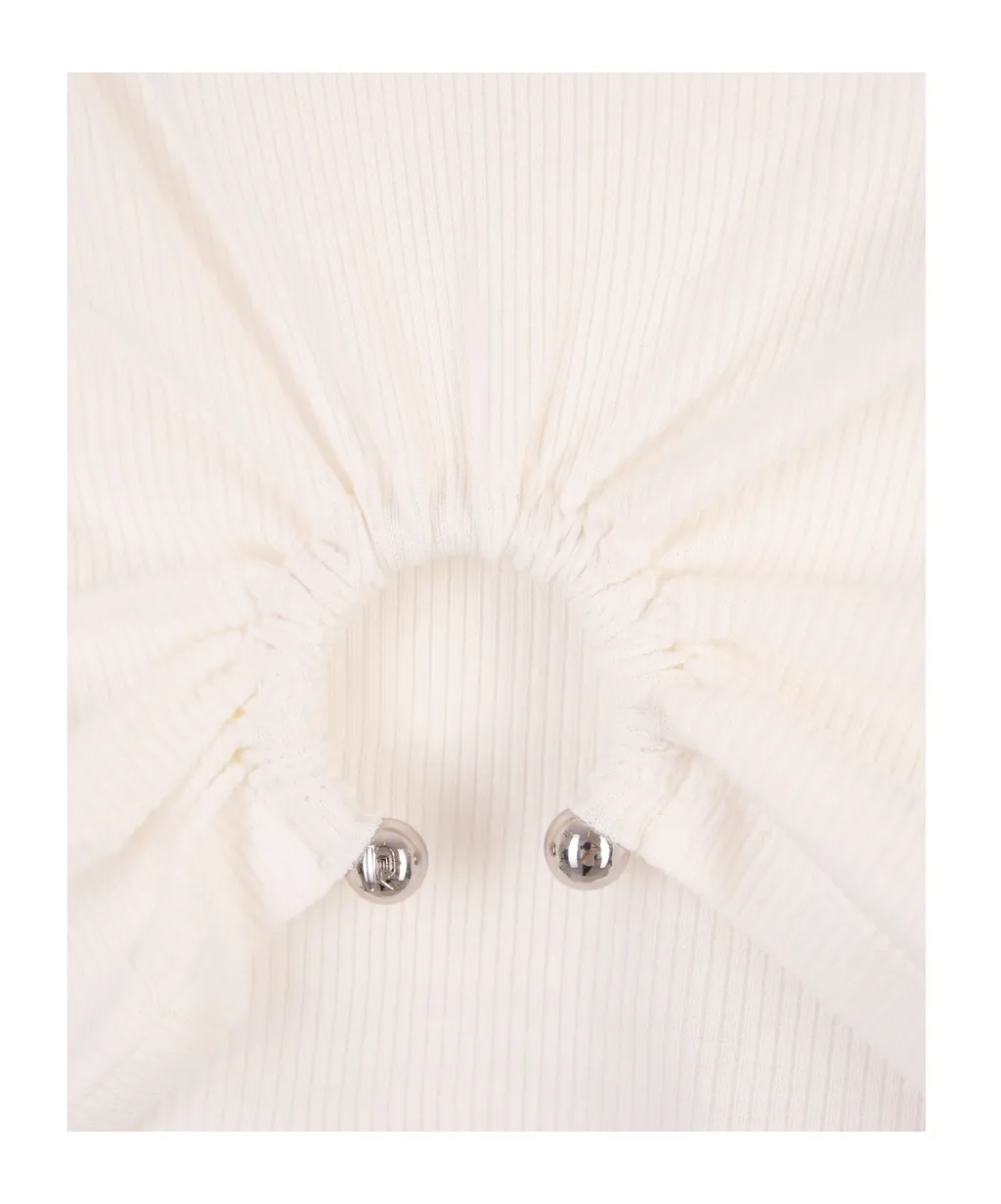 Ruched Detailed Asymmetric Tank Top