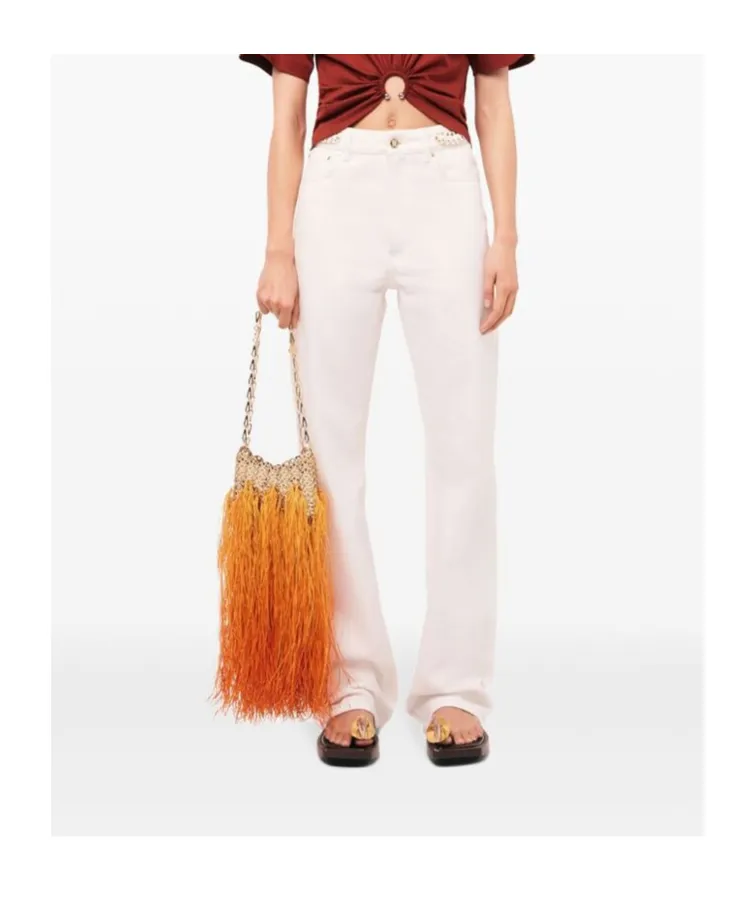 Paillette-Embellished Flared Denim Jeans
