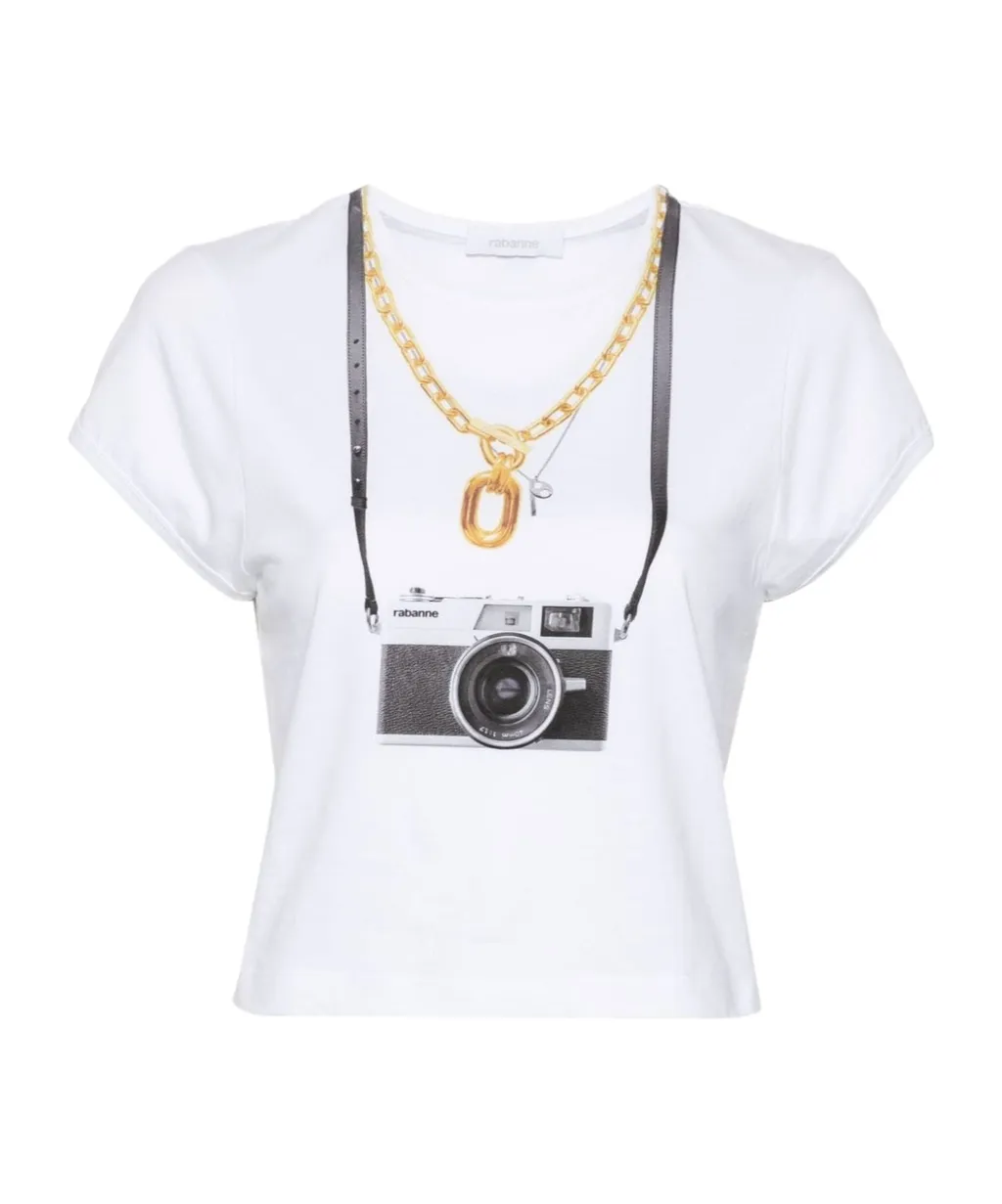 Camera-Printed Crewneck T-Shirt