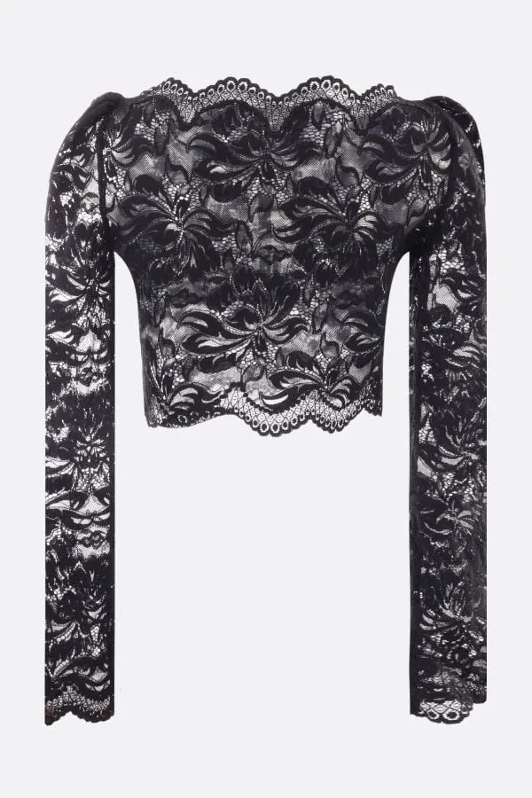 Long Sleeved Cropped Lace Top