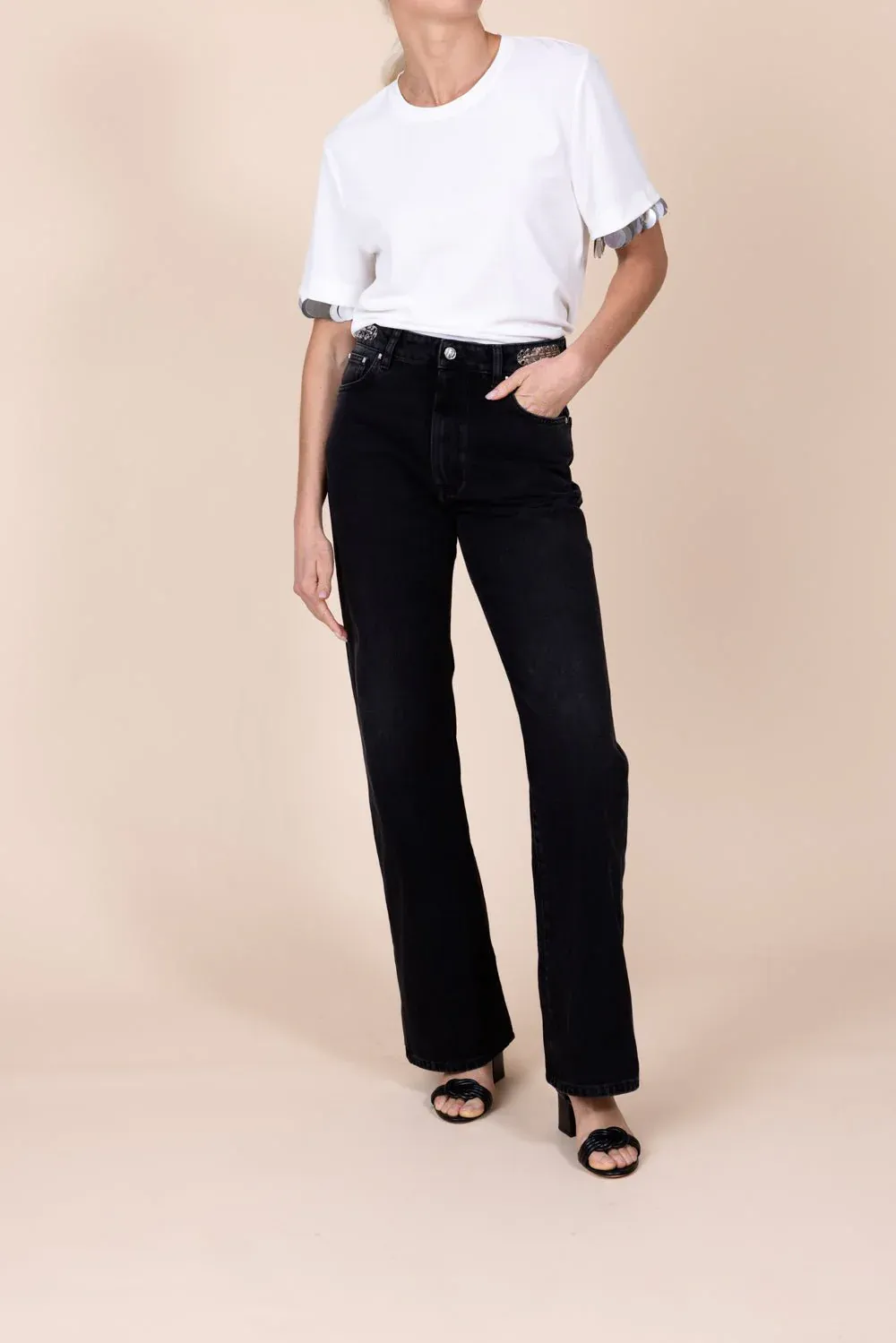 Paillette-Embellished Crepe T-Shirt