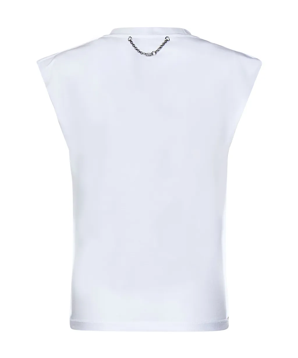 Chain Detailed Crewneck Tank Top
