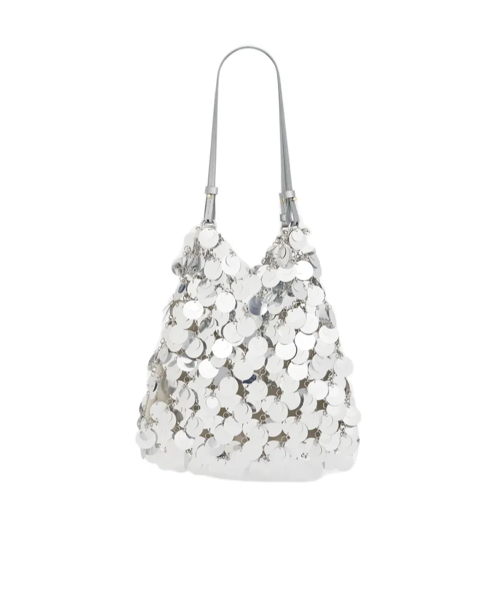 Sequinned Open Top Large Shoulder Bag