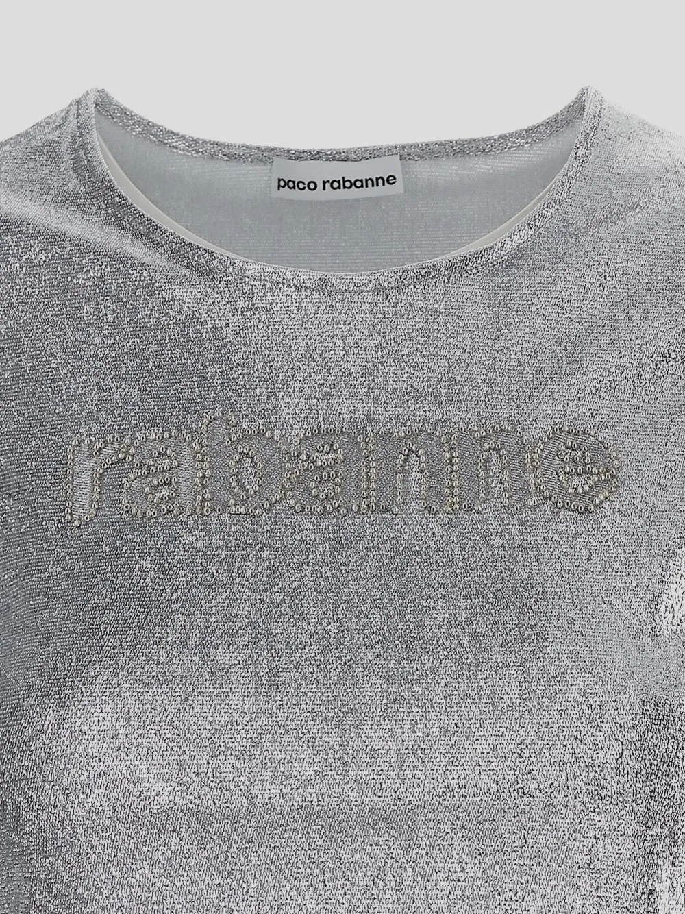 Logo Embellished Crewneck Cropped Top