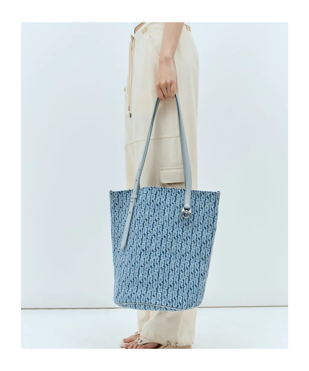 Rabanne Denim Logo Carryall Tote