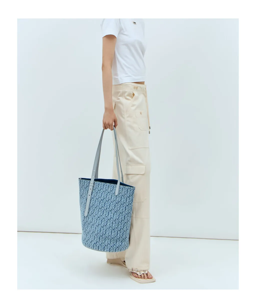 Rabanne Denim Logo Carryall Tote