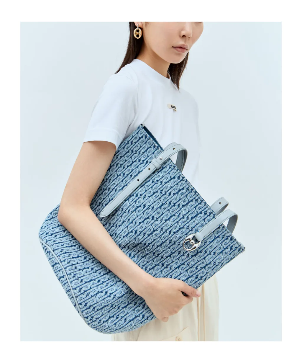 Rabanne Denim Logo Carryall Tote