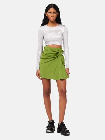 Ruched Detailed Belted Mini Skirt