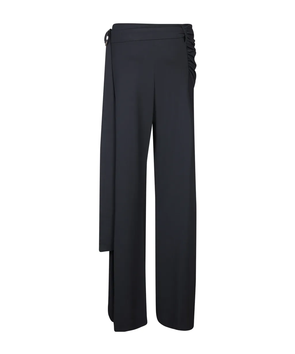 Wraparound High-Rise Palazzo Pants