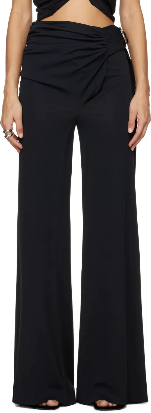 Wraparound High-Rise Palazzo Pants