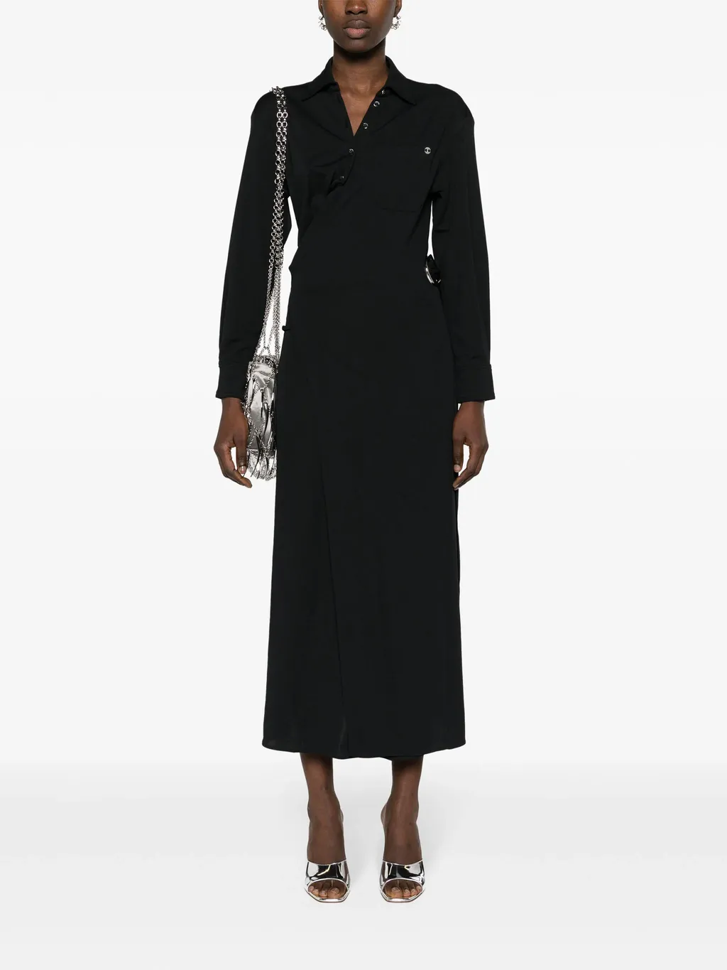 Ruched Straight Hem Wrap Dress