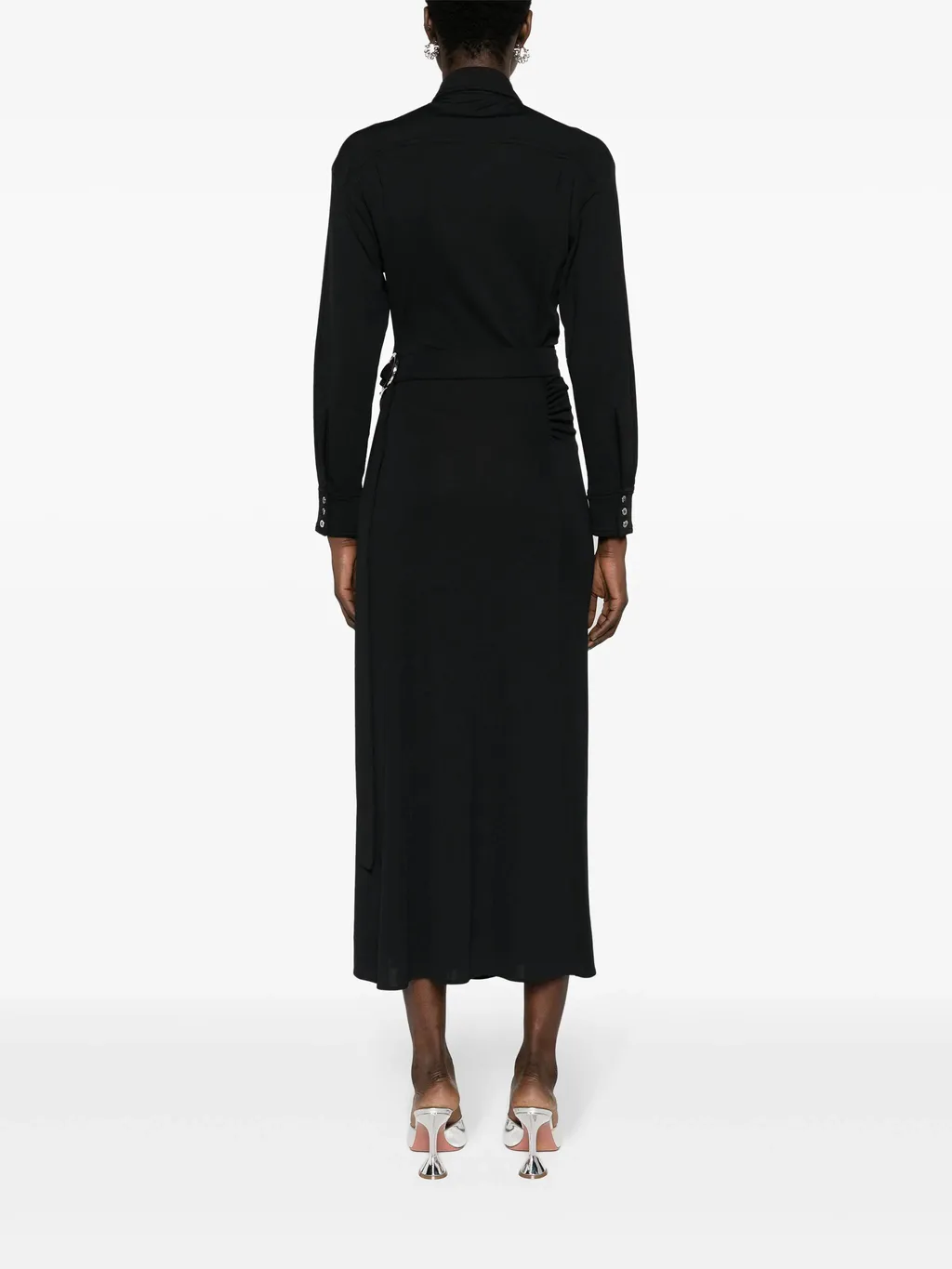 Ruched Straight Hem Wrap Dress