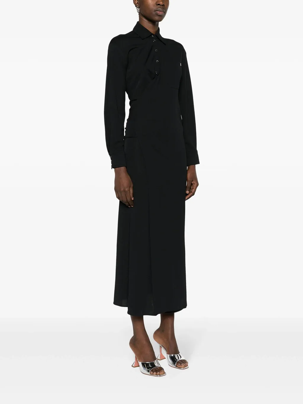 Ruched Straight Hem Wrap Dress