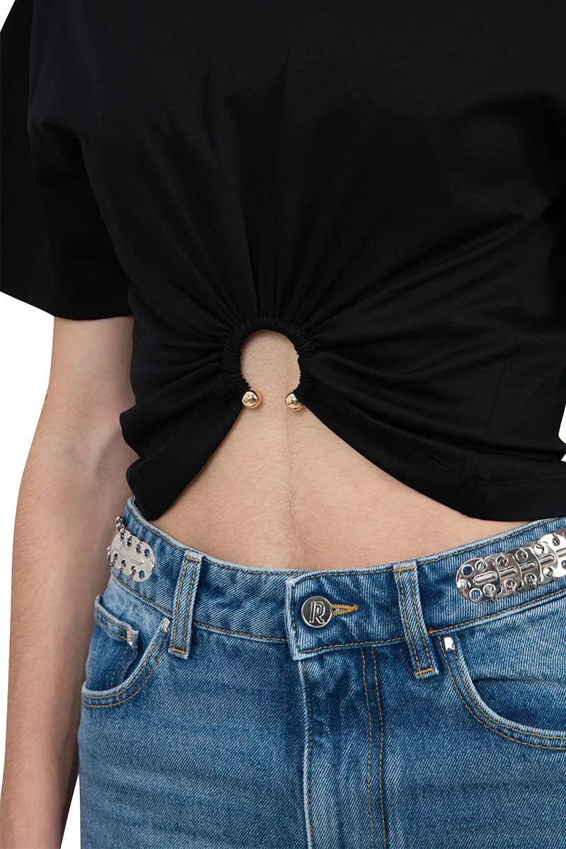 Piercing-Detailed T-Shirt