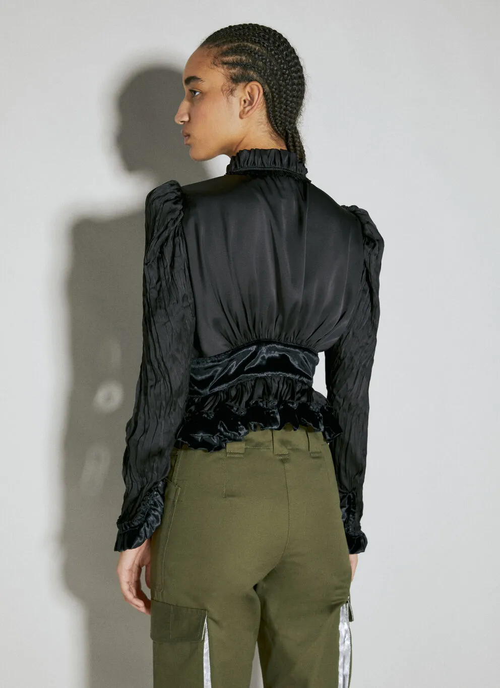 Ruffled High Neck Top
