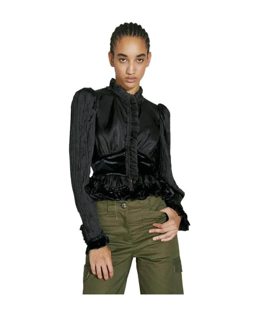 Ruffled High Neck Top