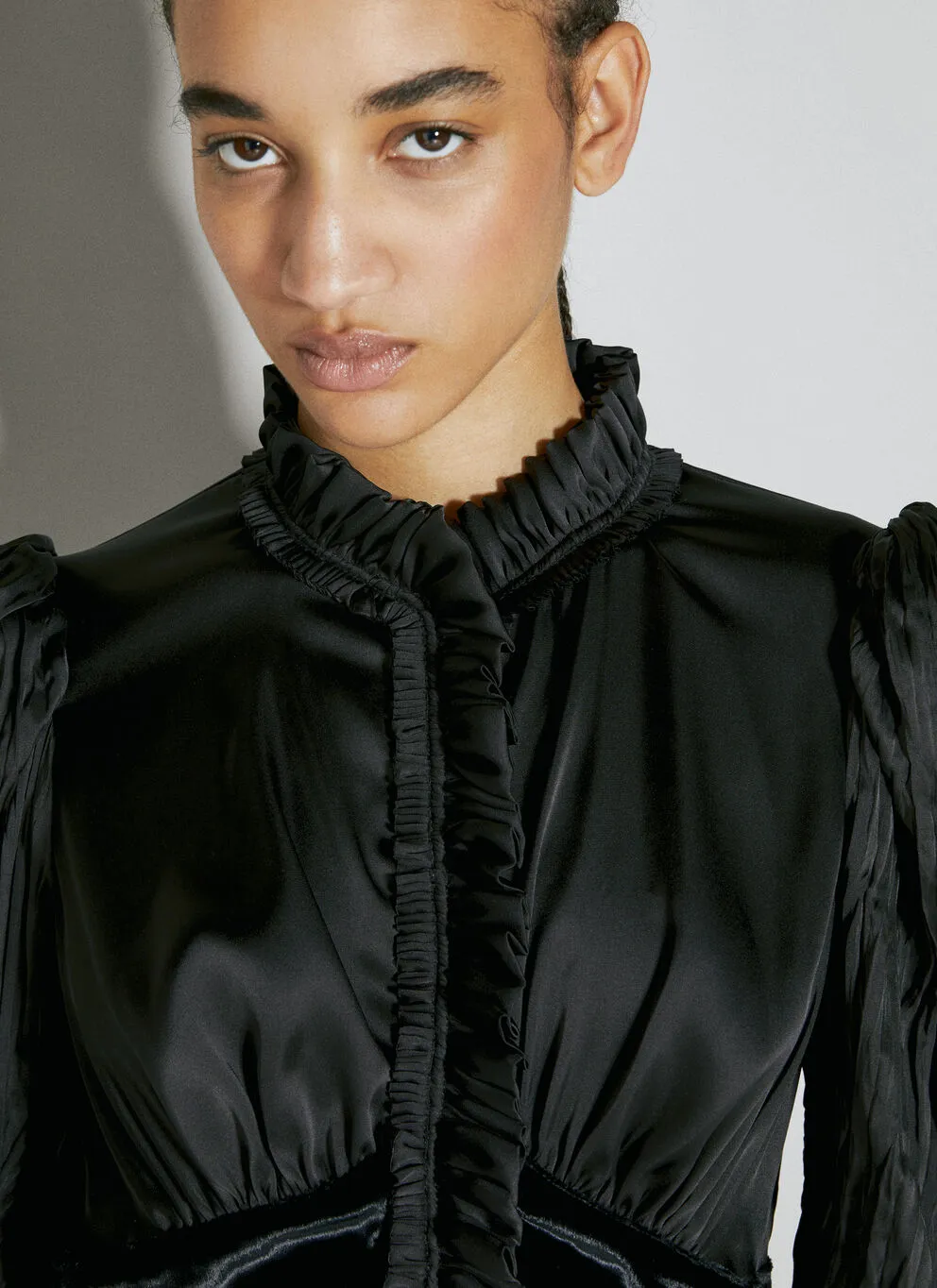 Ruffled High Neck Top