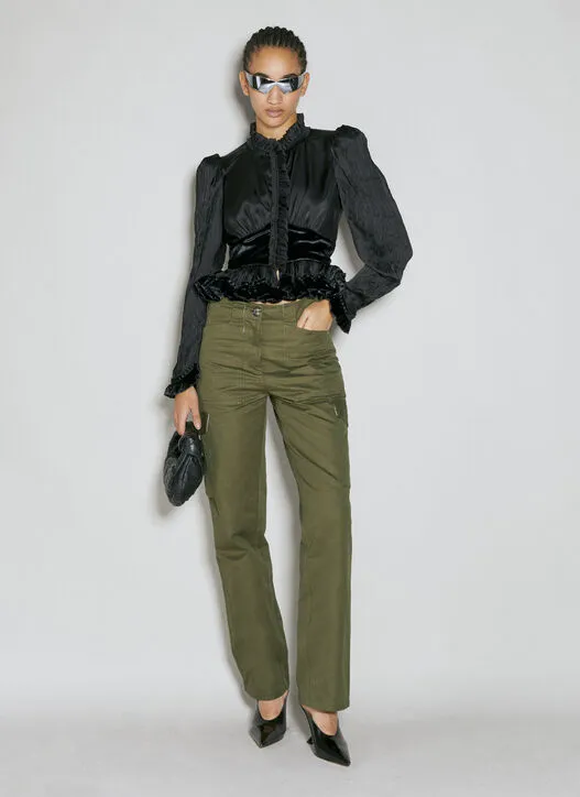 Ruffled High Neck Top
