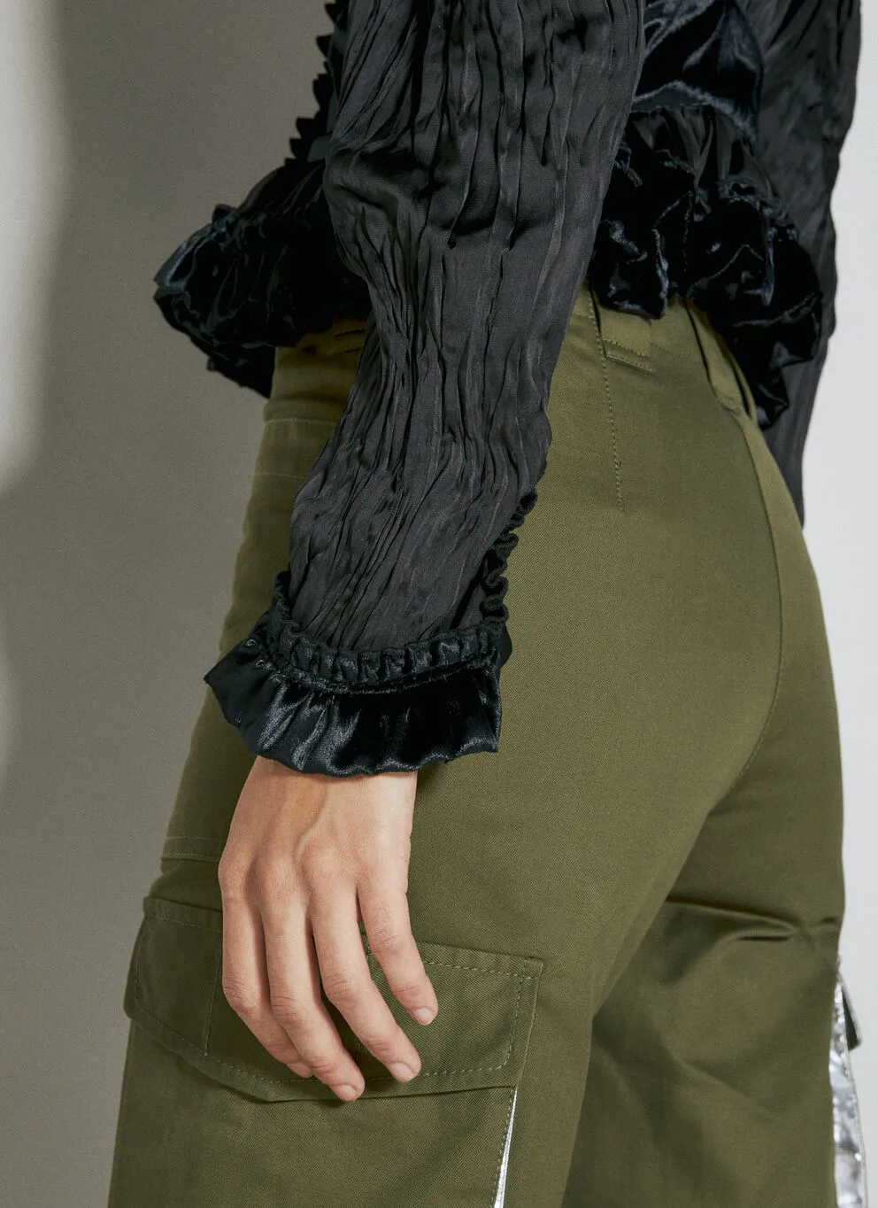 Ruffled High Neck Top