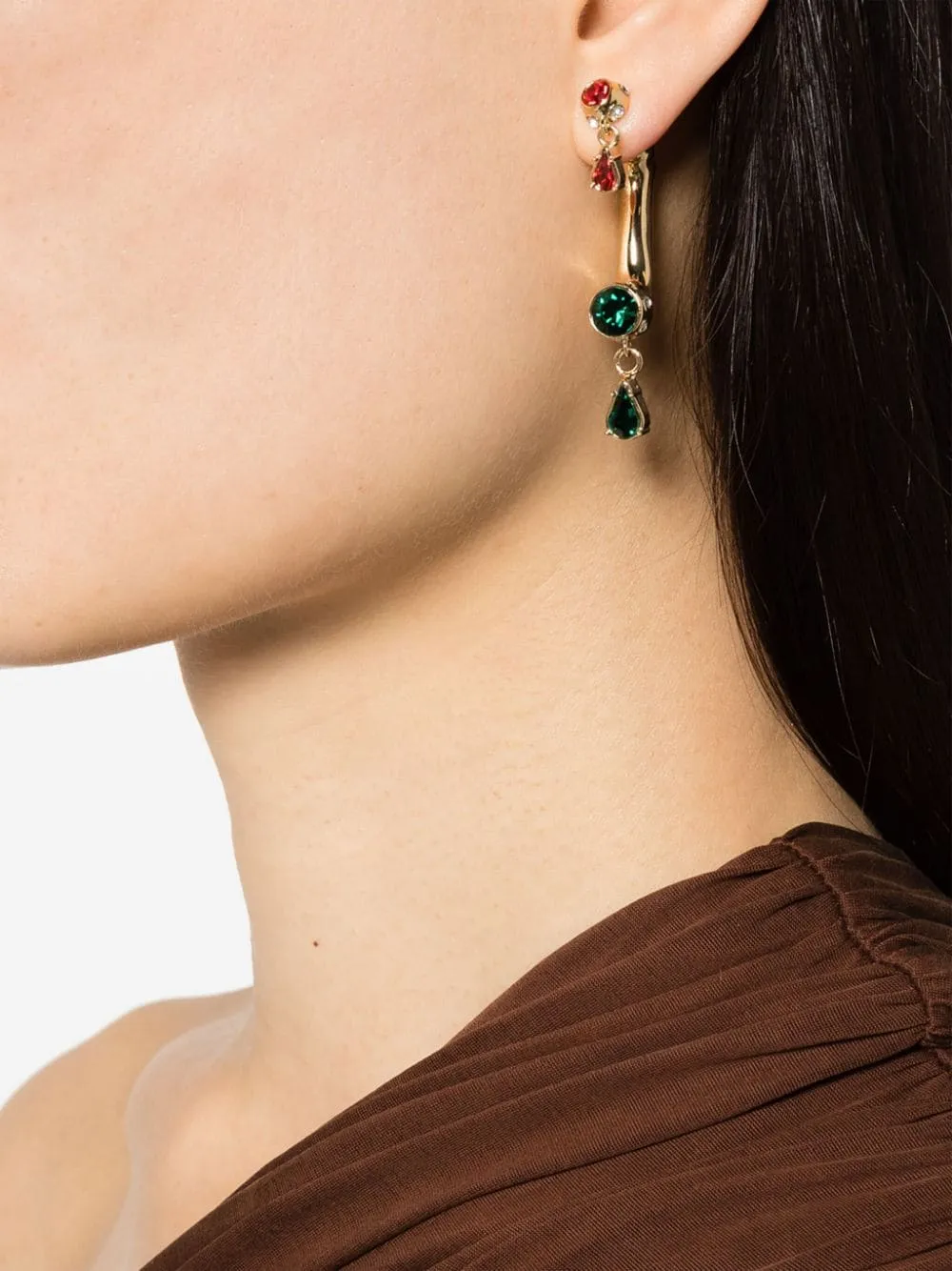 Crystal-Embellished Drop Earring