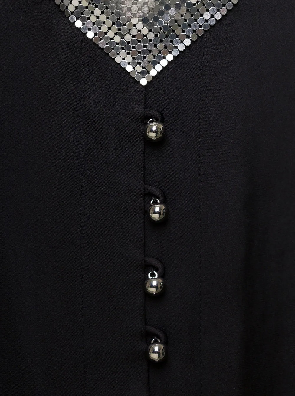 Chainmail Panelled Cowl-Neck Mini Dress