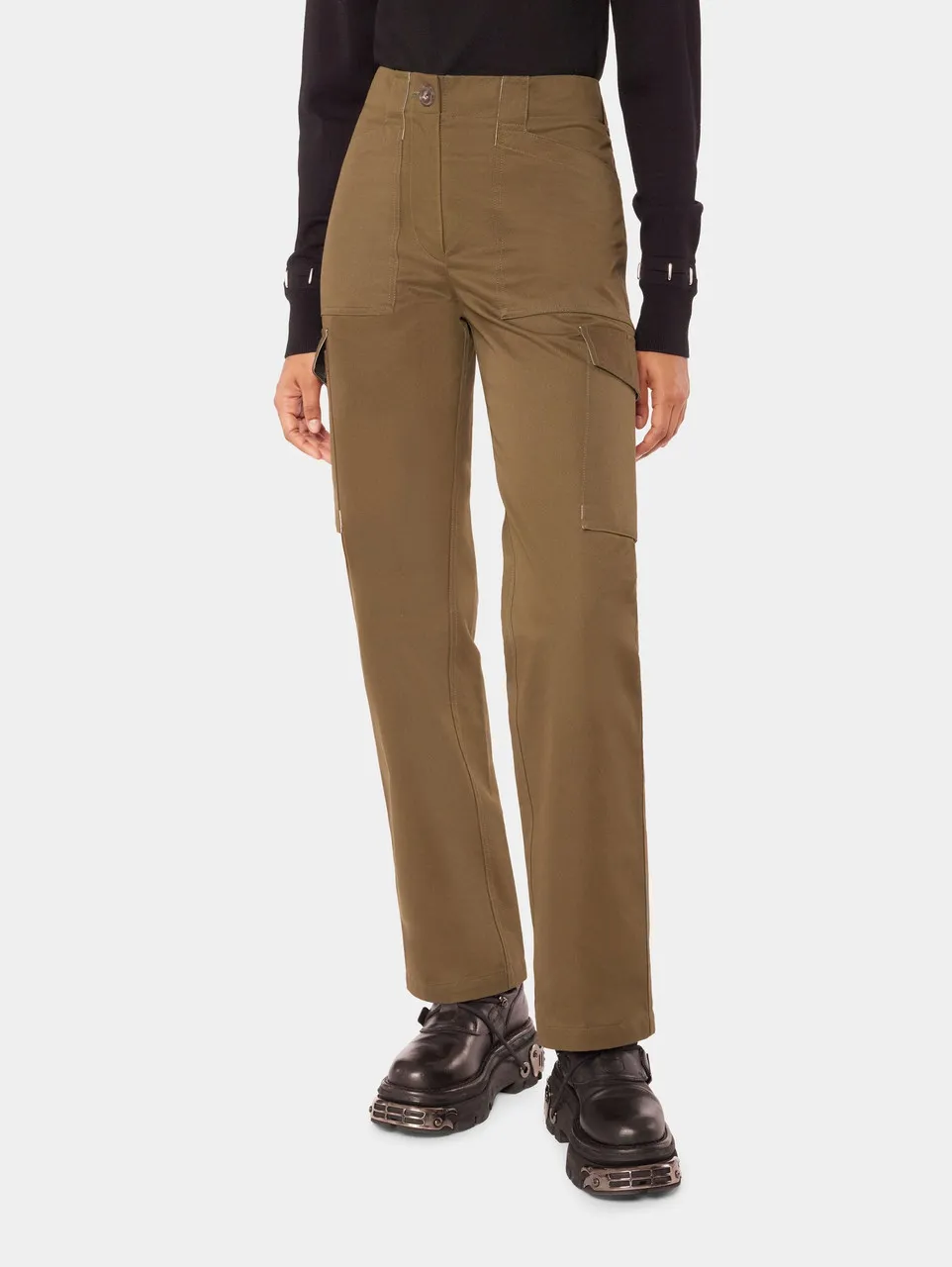 Mid Rise Straight Leg Pants