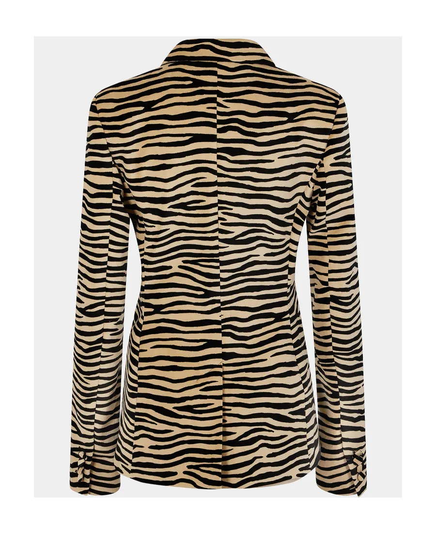 Tiger Printed Single-Breasted Blazer