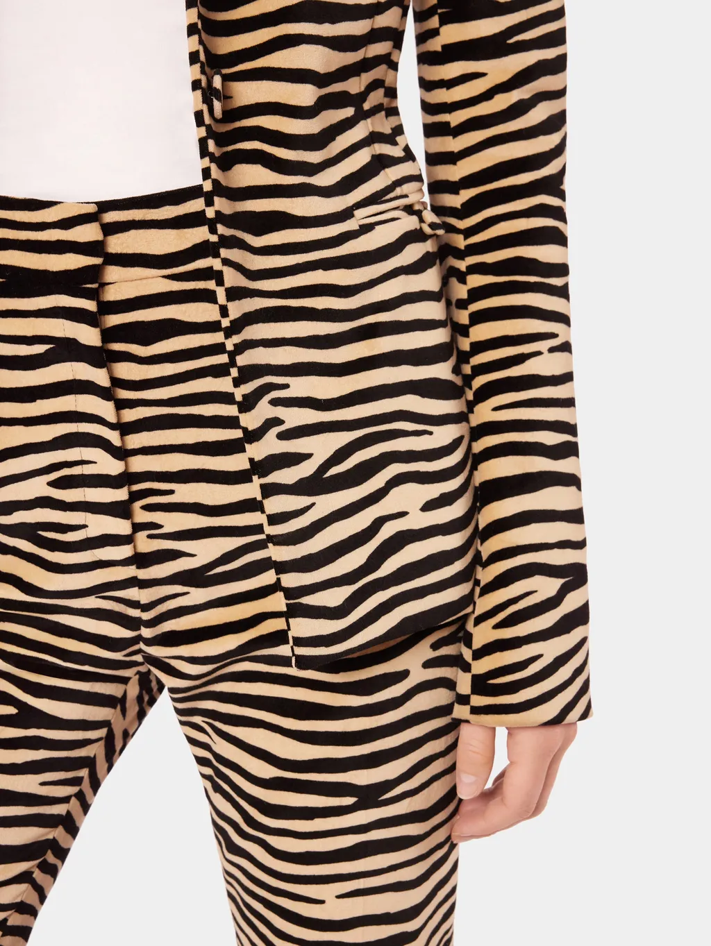 Tiger Printed Single-Breasted Blazer