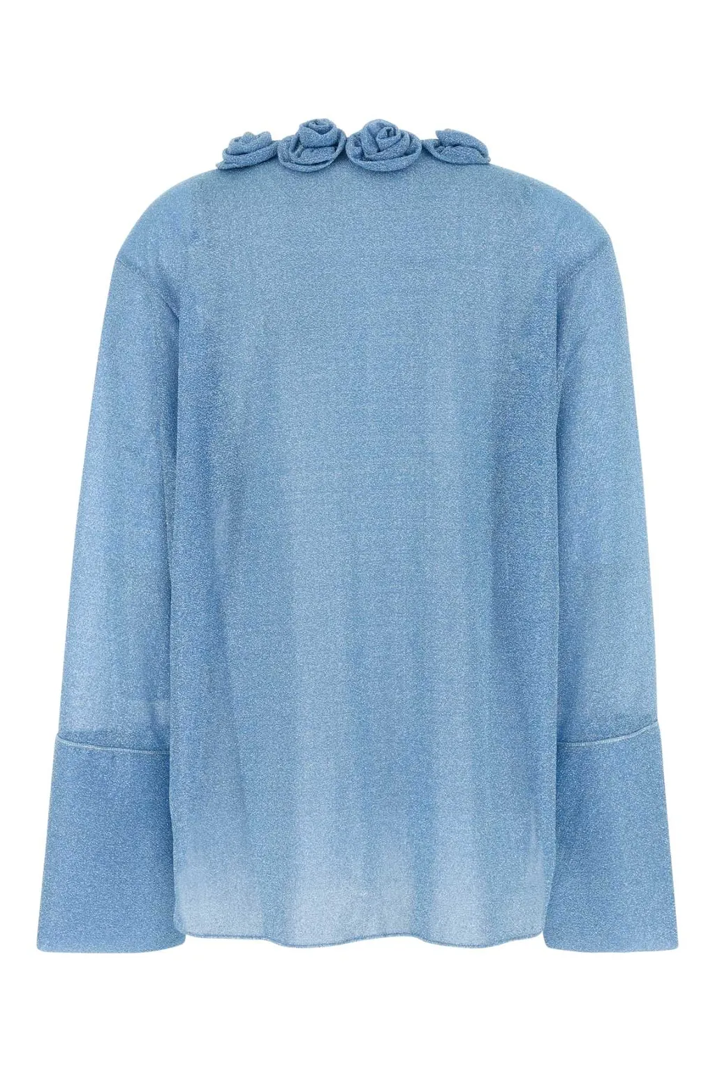 Rose-Embellished Lurex Cardigan