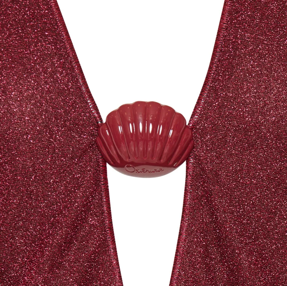 Shell-Detail Flared-Sleeve Mini Dress