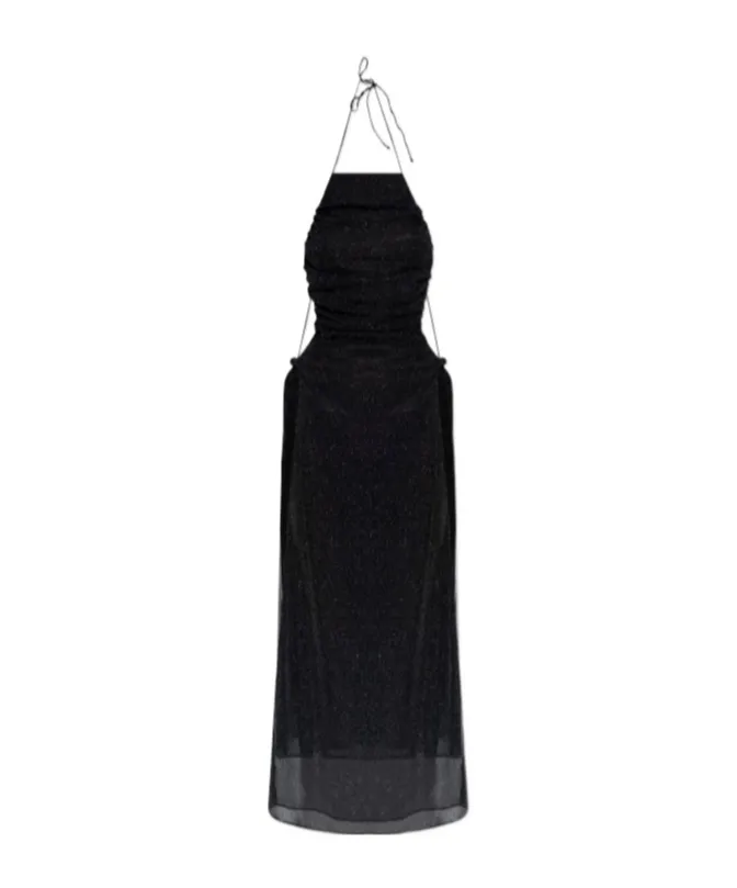 Ruched Halterneck Maxi Dress