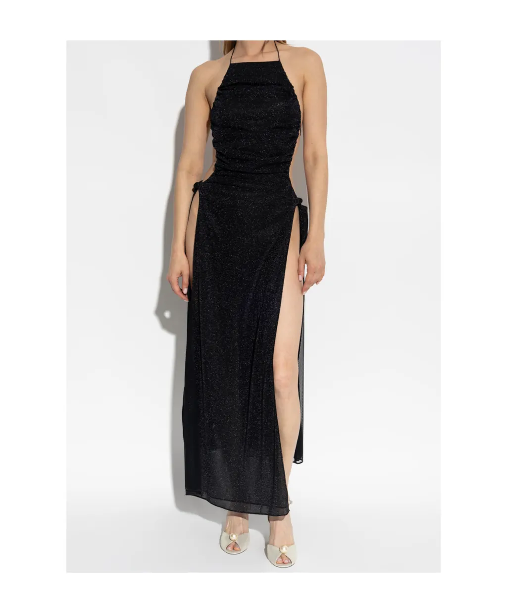 Ruched Halterneck Maxi Dress