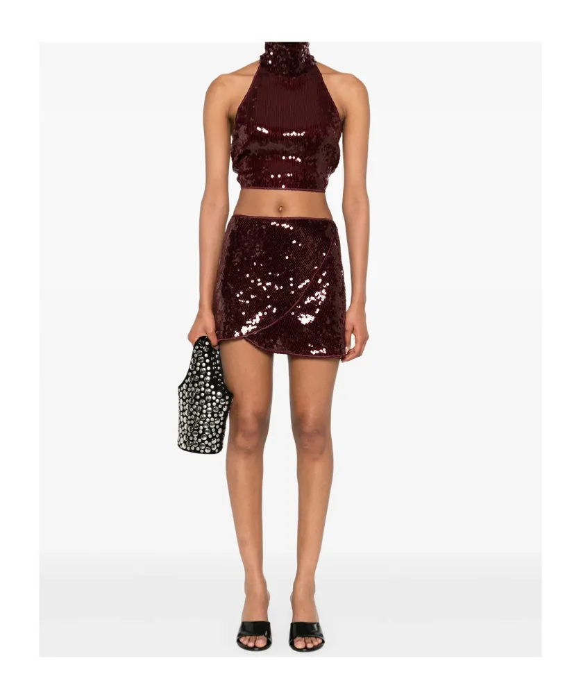 Asymmetric Hem Mini Skirt